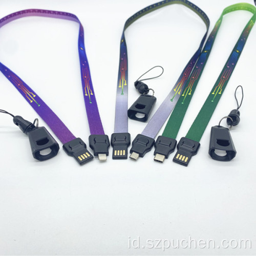 Apple Android ponsel kabel pengisian daya data lanyard